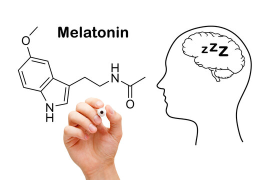 Melatonin Chemical Molecular Structure Concept