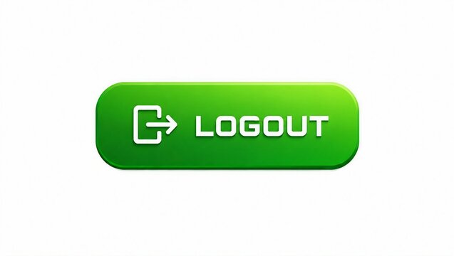 Green logout button with arrow icon for web or app interface
