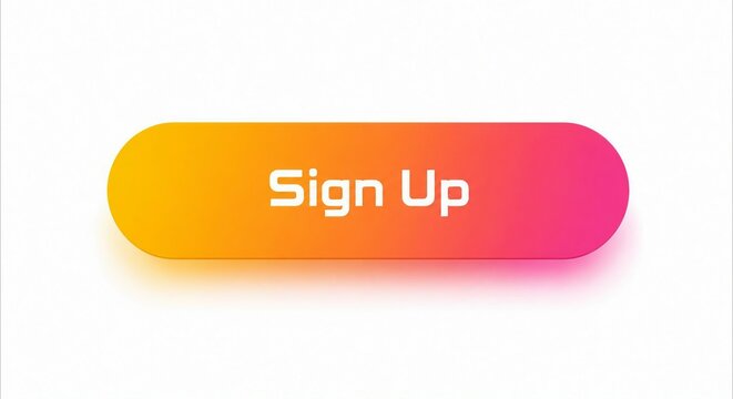 Modern gradient sign up button with glowing effect