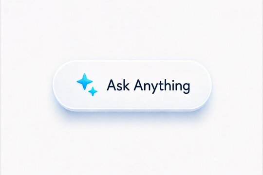 Minimalist ask anything button with sparkle icon