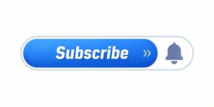 Modern subscribe button with bell notification icon