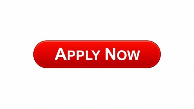 Red apply now button with white text for web and marketing use