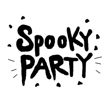Text of Spooky party hand lettering