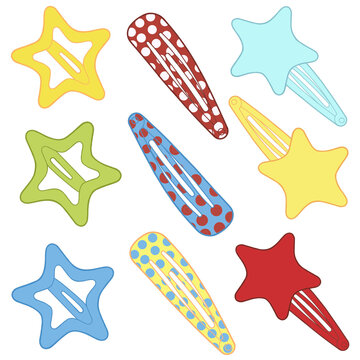 Hair clips stars shape polkadot 
