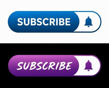 Modern subscribe button with notification bell icon in blue and purple gradient style