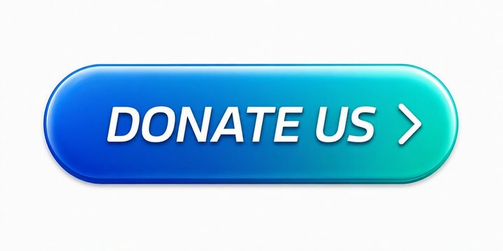 Modern donate button with gradient blue and green color