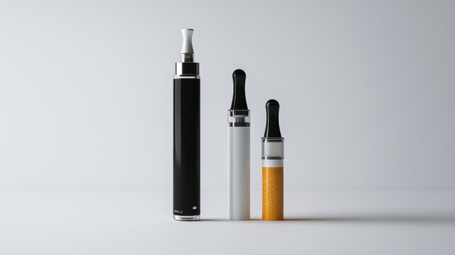 Illustration comparing traditional and electronic cigarettes