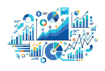 Naklejka premium Business Data Analysis Infographic Vector Concept with Charts Graphs and Diagrams.