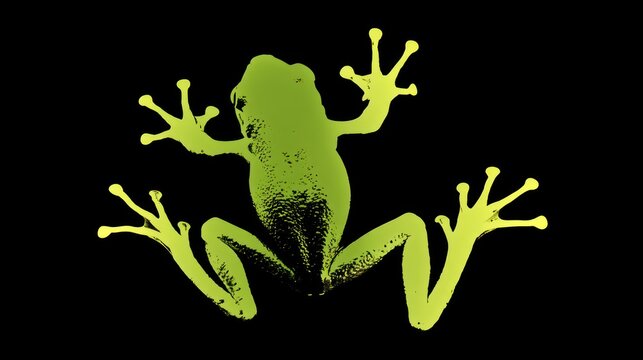 Jumping frog silhouette with spread legs