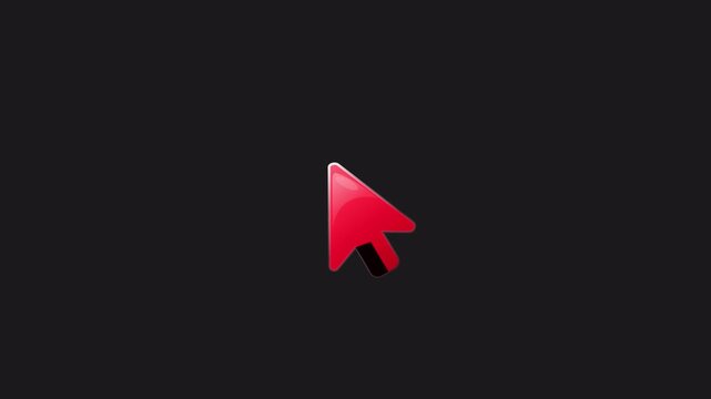 Red Hand Cursor Click and Tap Animation Icons Set, 3D Gradient Pointer Symbols with White Outline, Transparent Background, Alpha Channel
