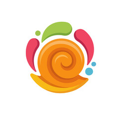 Abstract colorful snail logo © lerra