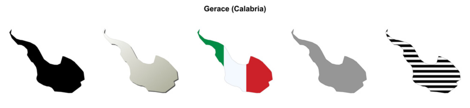 Gerace (Calabria) outline map set