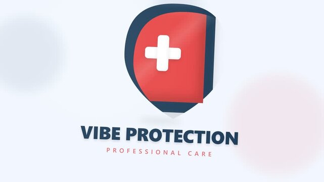 Professional healthcare logo design featuring a red shield icon with a white cross symbol.
