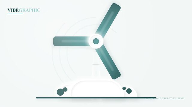 Minimalist vector illustration of a modern wind turbine representing renewable energy and sustainable power generation.