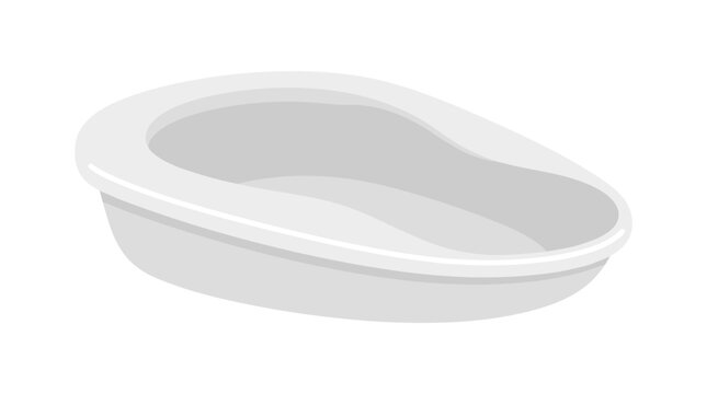 White medical bedpan isolation vector object for hospital care