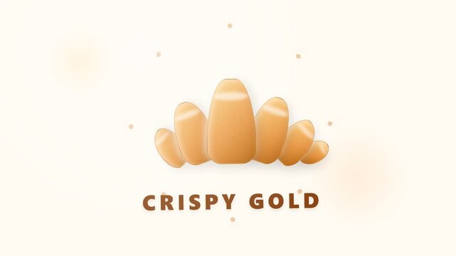 Minimalist 3D illustration of a delicious golden croissant on a light background.