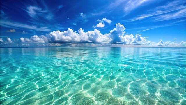Tranquil ocean with crystal clear water and gentle waves , calm, serene,  calm, serene, sea