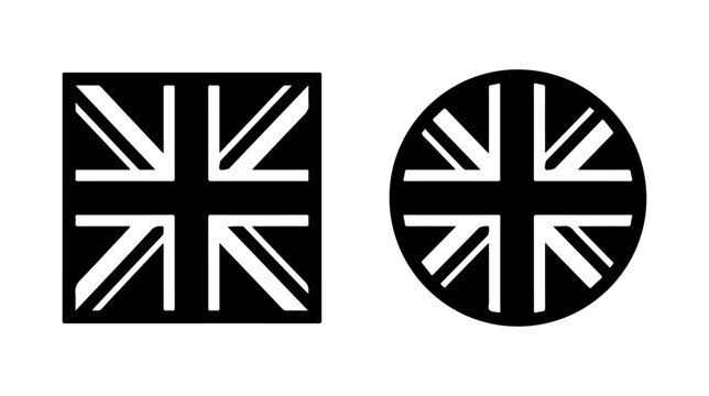 United Kingdom flag icon set in minimalist flat vector style