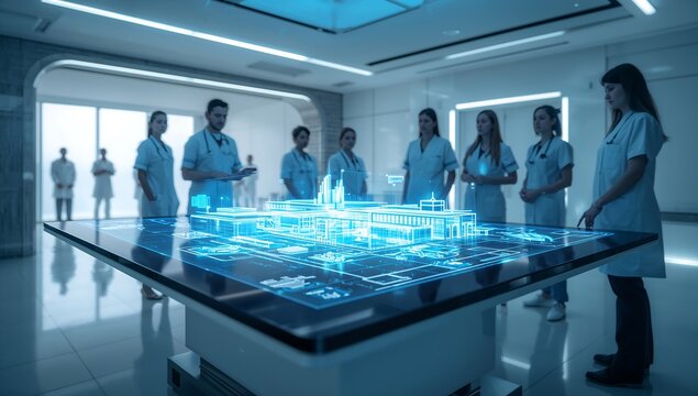 Generative AI visualizes futuristic hospital infrastructure for medical innovation