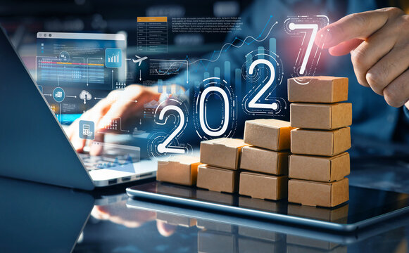 2027 goals with Business development concepts.Strategy and marketing plans to success. e-commerce industry