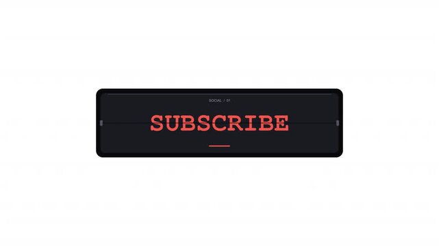 Animated Social Media Call to Action Elements with Subscribe, Follow, Like, Share and Notification Icons with Transparent Background