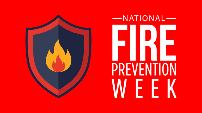 National Fire Prevention Week Banner Vector Graphic