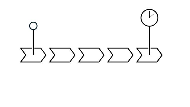 Animated Chronology Timeline with Pins and Clock Icon