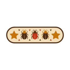 Fototapeta premium Stylized bugs and stars on a rounded banner