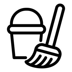 Mop bucket icon. Vector line icon © Rhendy