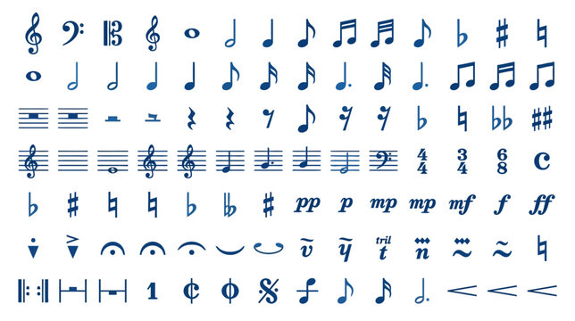Musical Notations and Symbols: A Comprehensive Collection of Music Elements