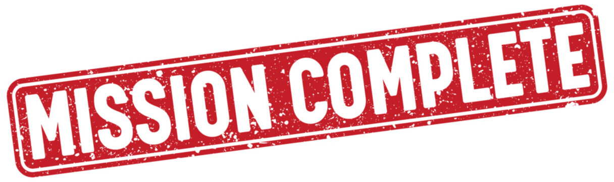 mission complete stamp. mission complete red rectangular grunge stamp on transparent background