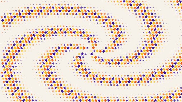 Orange, purple, and yellow star halftone pattern on a light background, geometric for digital wallpaper and abstract texture