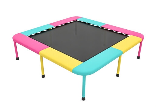 Colorful square trampoline for kids exercise