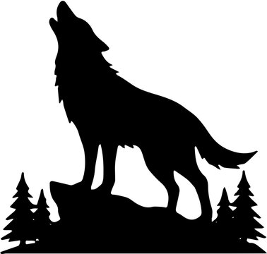 silhouette of wolf 