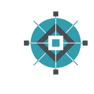 Abstract geometric compass rose design