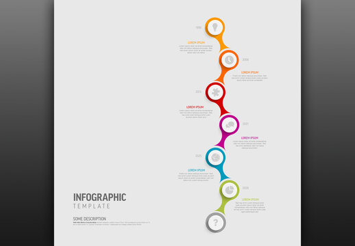 Vertical Timeline Infographic Template with Milestone Process Steps