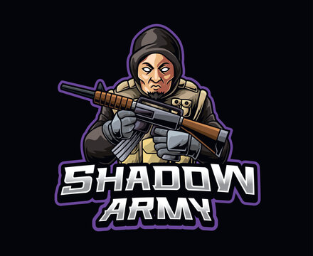 Shadow Army Assassin E-sports Mascot Logo Illustration