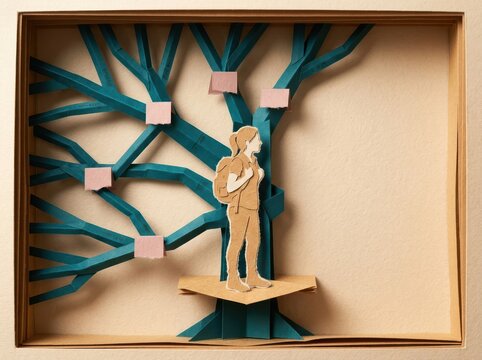 Paper Collage Decision Tree for Career Path and Life Choices