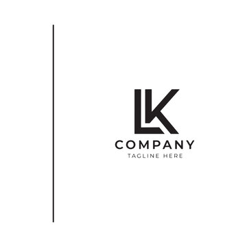 Monogram logo featuring interlocking letters k and l black on white