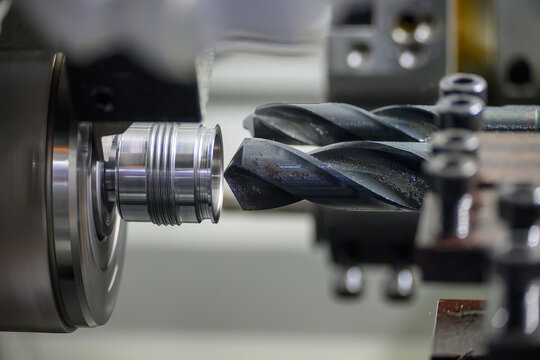 Hole making process on precision parts by a drill tool on a multi-tasking CNC lathe machine