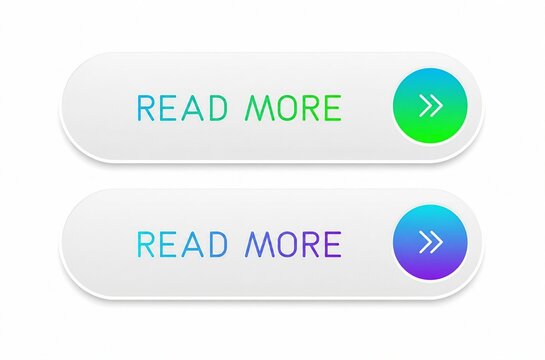 Modern read more button with arrow icons in light rounded rectangle