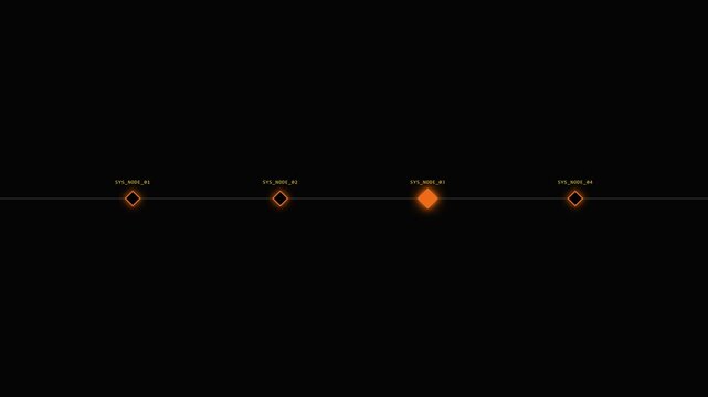 Abstract digital timeline interface with glowing keyframes