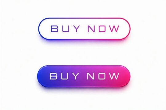 Modern glowing buy now button with gradient neon effect