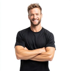 Fototapeta premium Confident Trainer in Black Shirt