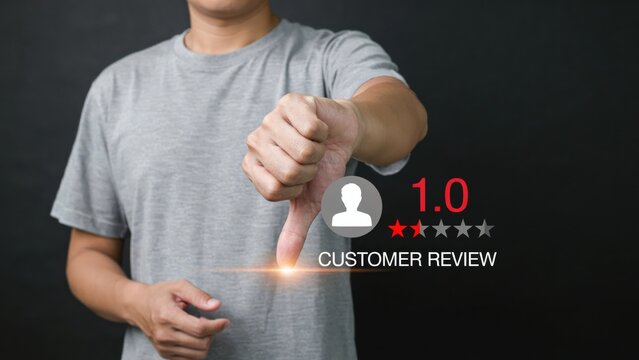 Customer giving one star negative review