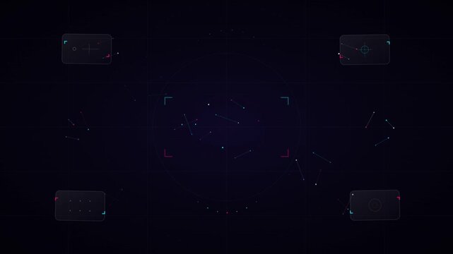 HUD Sci Fi Overlay Camera Interface Animation with Futuristic Tracking