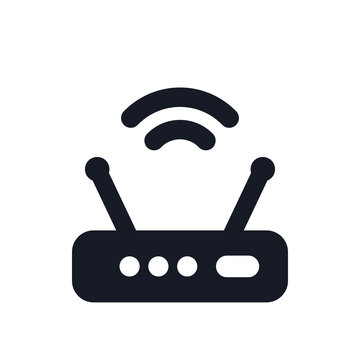 WiFi router broadcasting signal icon