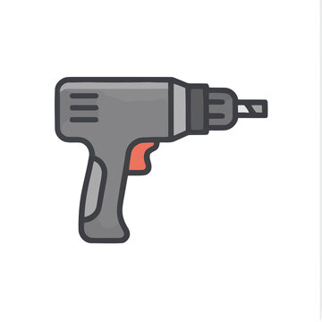 Illustration of a cordless drill