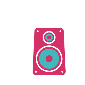 Pink and teal speaker icon