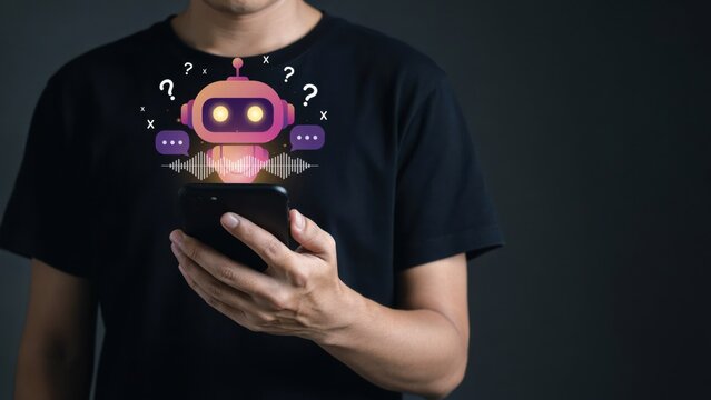 Person using ai chatbot on smartphone